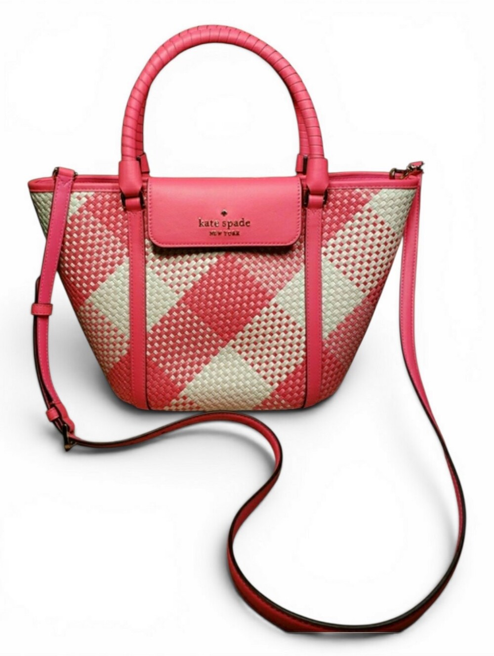 Kate Spade Wild Rose Woven Satchel w/ Detachable Strap (Retail $429) NWT!